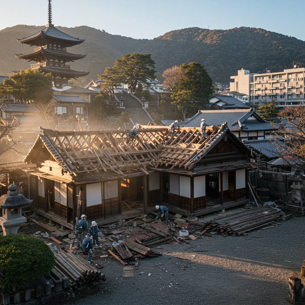 琴平の老舗旅館解体現場からの報告 – 香川の観光業の変遷と未来