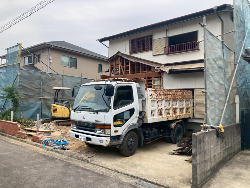 香川県さぬき市で空き家の解体 木造2階建て解体工事